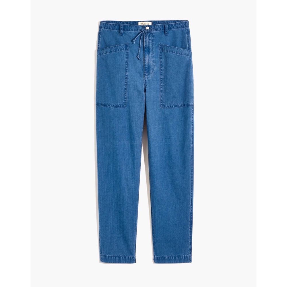 Madewell Indigo Ripstop Drawstring Cargo Pants Blue Sz 26 - Picture 4 of 10